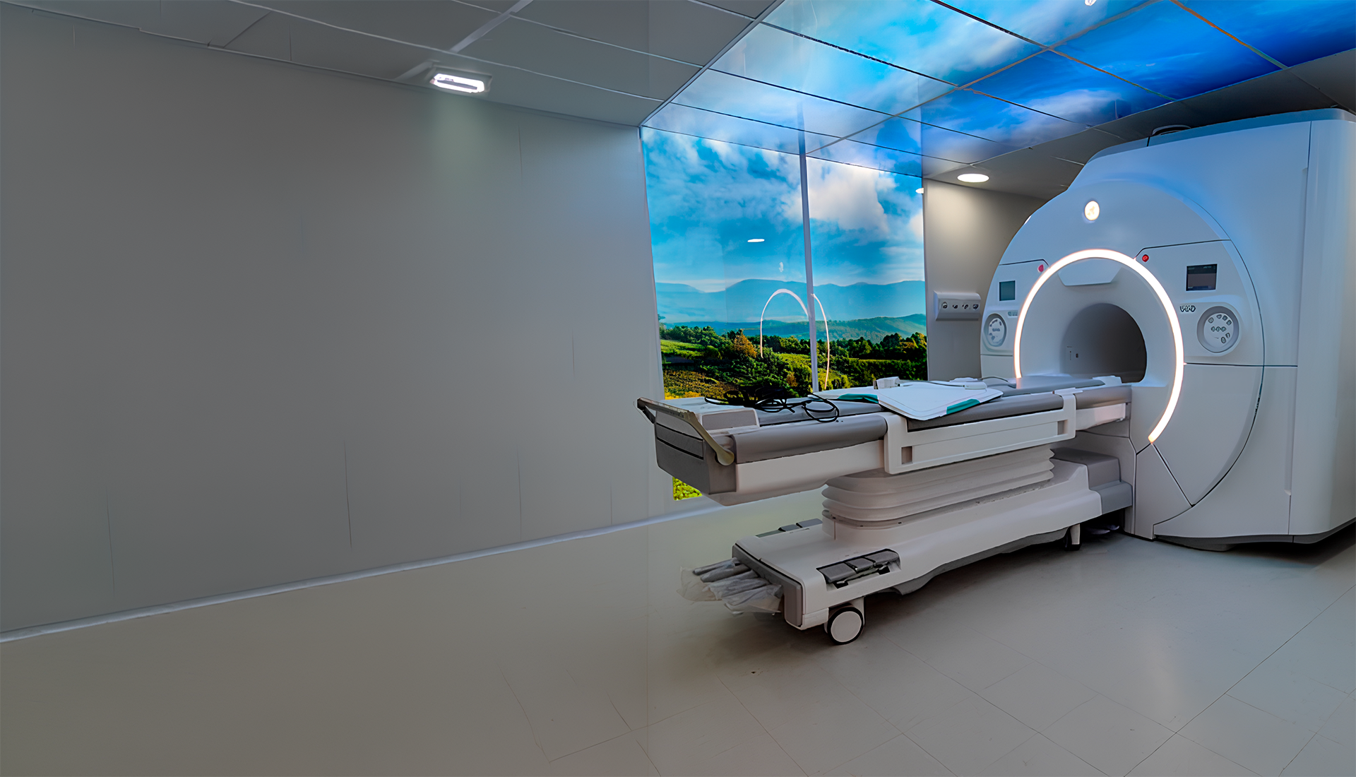 Técnico em radiologia operando equipamento de tomografia em ambiente clínico — terceirização técnica ProDiagnose